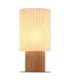 Jannie Oval Table Lamp Wood Brown Linen Shade E27-5
