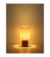 Jannie Oval Table Lamp Wood Brown Linen Shade E27-7
