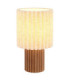 Jannie Round Table Lamp Wood Brown Linen Shade E27-1