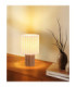 Jannie Round Table Lamp Wood Brown Linen Shade E27-2