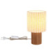Jannie Round Table Lamp Wood Brown Linen Shade E27-6