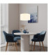 Truett Cylindrical Pendant Ceiling Light Matt Brass Linen White Shade E27-2