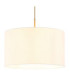 Truett Cylindrical Pendant Ceiling Light Matt Brass Linen White Shade E27-4