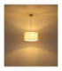 Truett Cylindrical Pendant Ceiling Light Matt Brass Linen White Shade E27-5