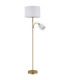 Truett Reading Lamp Matt Brass Linen White Shade 2x E27 LED-3