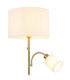 Truett Reading Lamp Matt Brass Linen White Shade 2x E27 LED-4