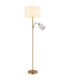 Truett Reading Lamp Matt Brass Linen White Shade 2x E27 LED-5