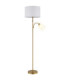 Truett Reading Lamp Matt Brass Linen White Shade 2x E27 LED-6