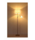Truett Reading Lamp Matt Brass Linen White Shade 2x E27 LED-8
