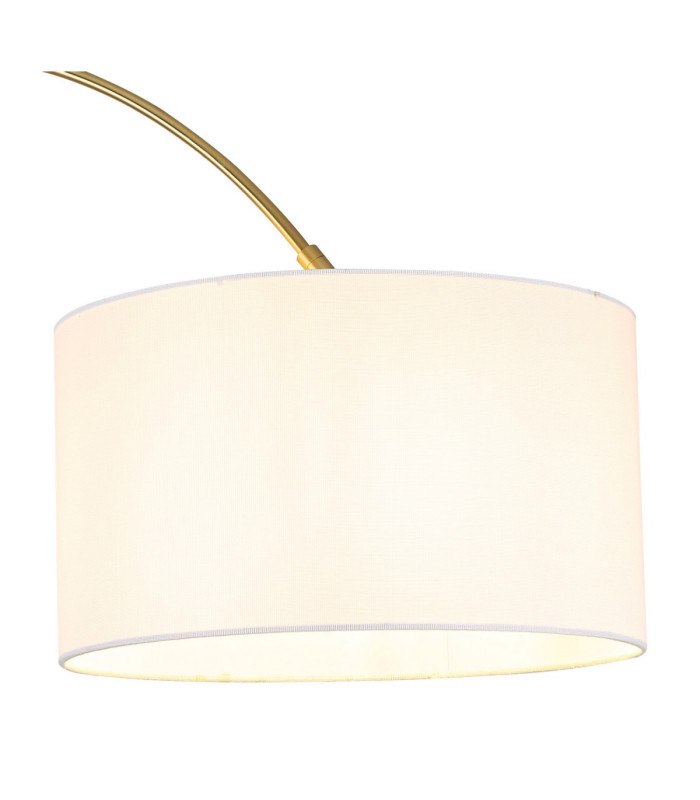 Truett Arc Floor Lamp Matt Brass Linen White Shade E27-4
