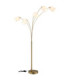 Truett Multi Arm Floor Lamp Matt Brass Linen White Shade 5x E27-5