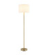 Truett Floor Lamp with Shade Matt Brass Linen White Shade E27-1