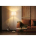 Truett Floor Lamp with Shade Matt Brass Linen White Shade E27-2