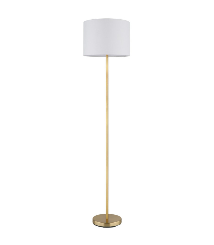 Truett Floor Lamp with Shade Matt Brass Linen White Shade E27-3