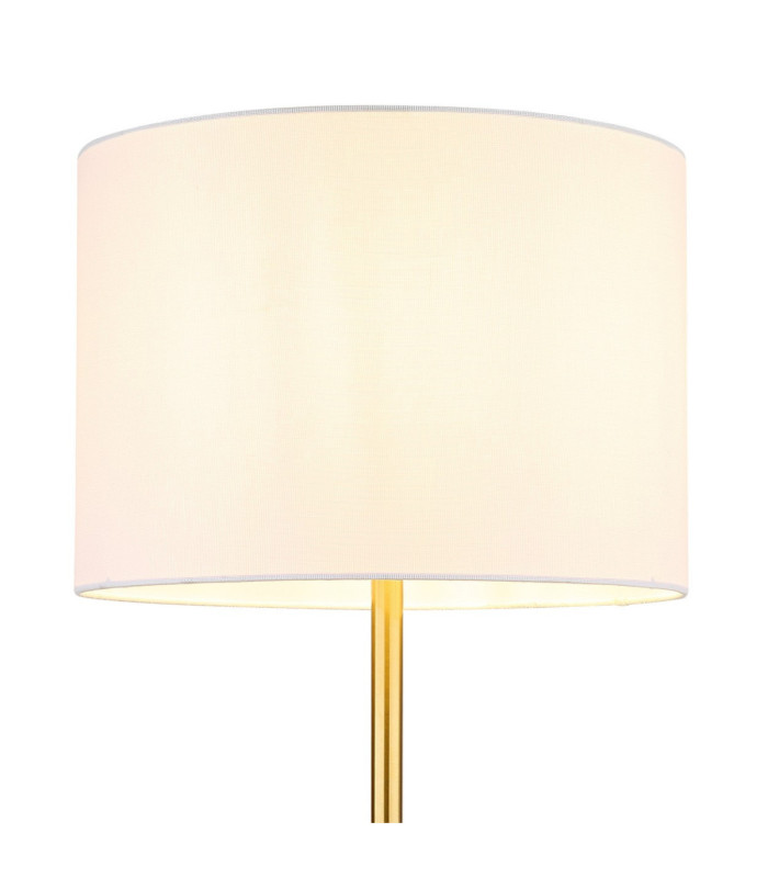 Truett Floor Lamp with Shade Matt Brass Linen White Shade E27-4