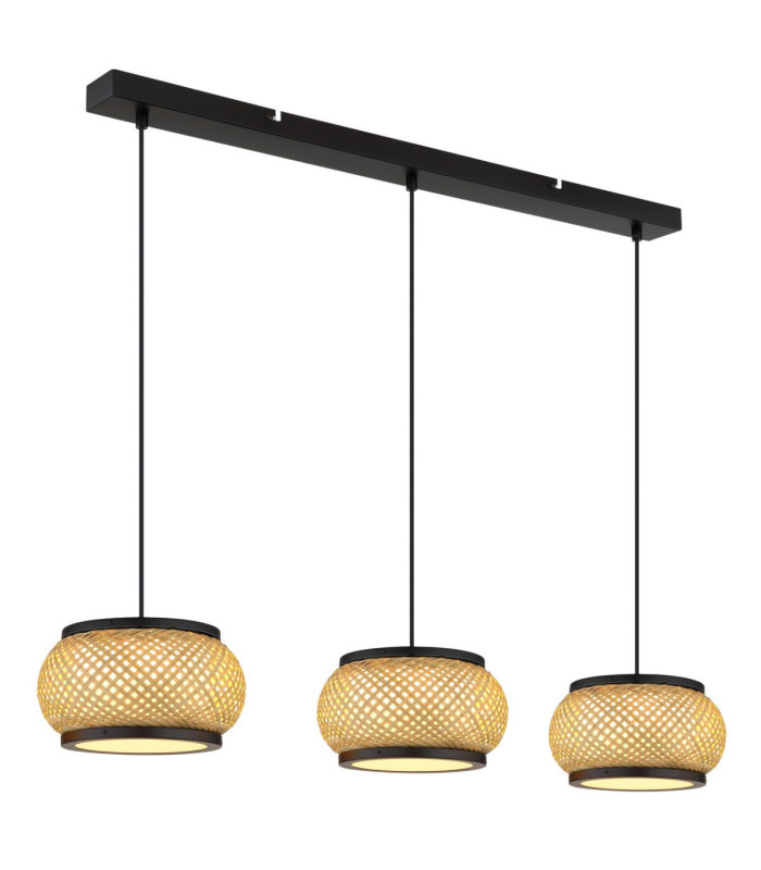 Bambora Bar Pendant Ceiling Light Matt Black Bamboo LED 3000//4000/6000K-6