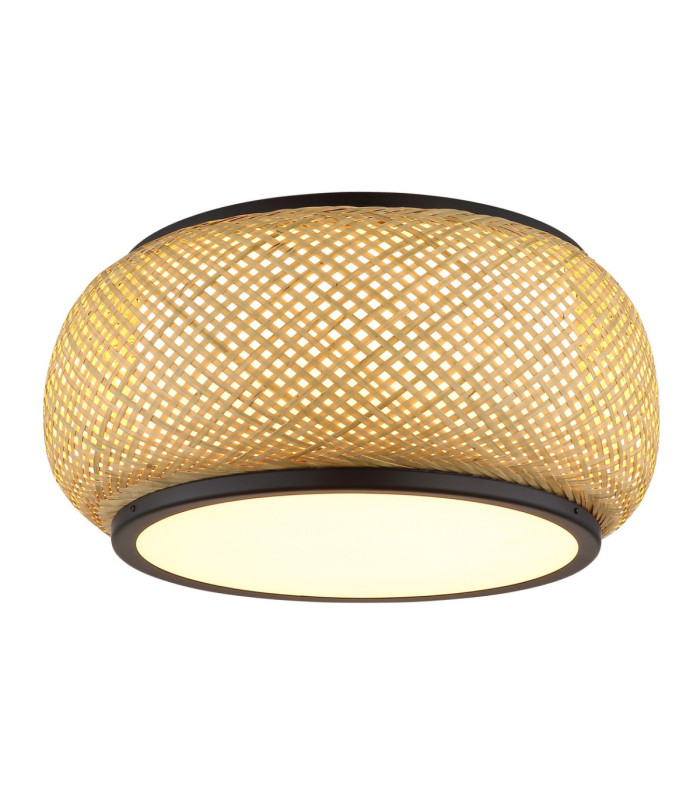 Bambora Cylindrical Ceiling Light Matt Black Bamboo LED 3000//4000/6000K-4