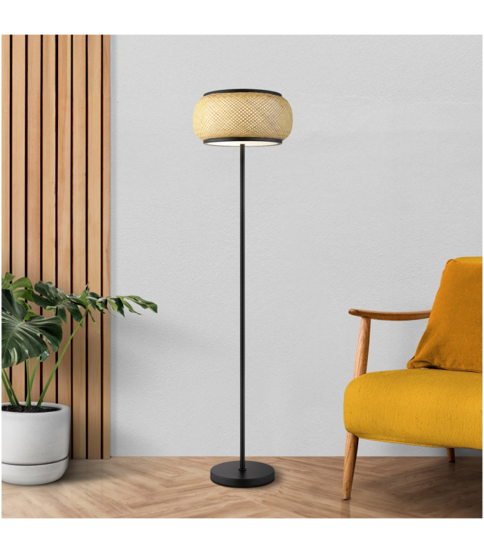 Bambora LED Integrated Floor Lamp Matt Black Bamboo LED 3000//4000/6000K-2