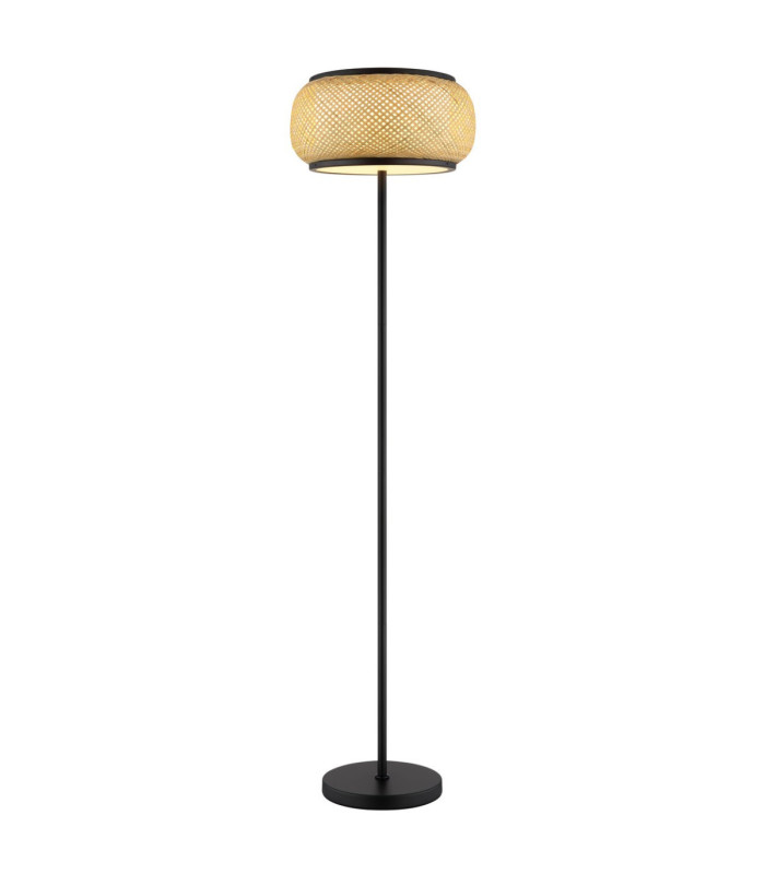 Bambora LED Integrated Floor Lamp Matt Black Bamboo LED 3000//4000/6000K-6