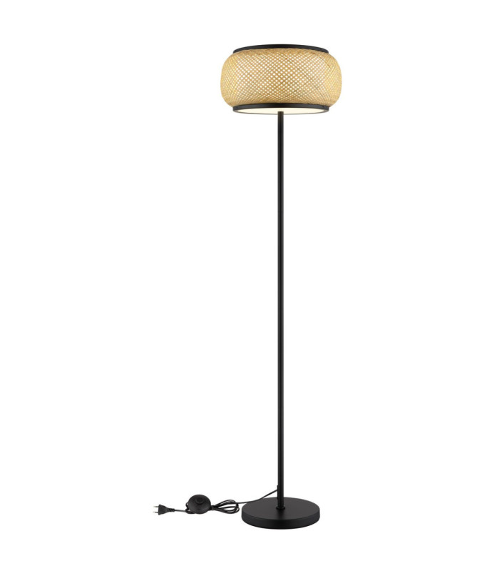 Bambora LED Integrated Floor Lamp Matt Black Bamboo LED 3000//4000/6000K-8