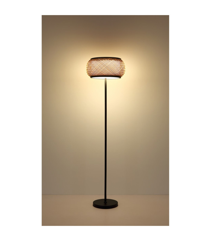 Bambora LED Integrated Floor Lamp Matt Black Bamboo LED 3000//4000/6000K-9