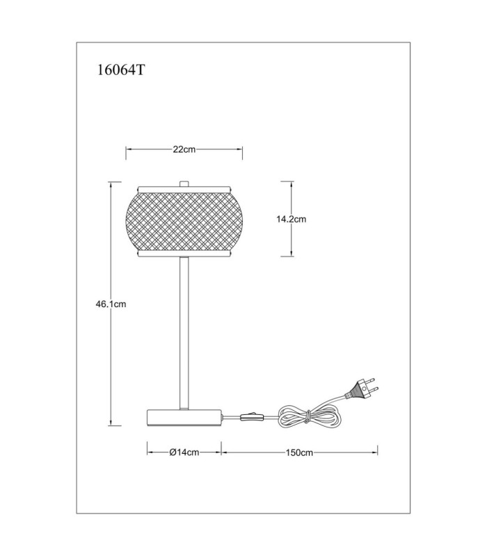 Bambora Table Lamp Matt Black Bamboo LED 3000//4000/6000K-9