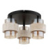 Daren Shade Cluster Ceiling Light Matt Black Amber Glass Shades 3x E27-3