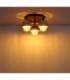 Daren Shade Cluster Ceiling Light Matt Black Amber Glass Shades 3x E27-4