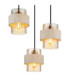 Daren Cluster Pendant Ceiling Light Matt Black Amber Glass Shades 3x E27-3