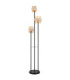 Daren Multi Arm Floor Lamp Matt Black Amber Glass Shades 3x E27-1