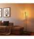 Daren Multi Arm Floor Lamp Matt Black Amber Glass Shades 3x E27-2