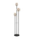 Daren Multi Arm Floor Lamp Matt Black Amber Glass Shades 3x E27-3