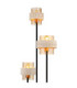 Daren Multi Arm Floor Lamp Matt Black Amber Glass Shades 3x E27-4