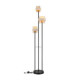 Daren Multi Arm Floor Lamp Matt Black Amber Glass Shades 3x E27-5