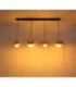 Daren Bar Pendant Ceiling Light Matt Black Amber Glass Shades 4x E27-5