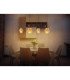 Daren Bar Pendant Ceiling Light Matt Black Amber Glass Shades 4x E27-7