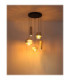 Daren Cluster Pendant Ceiling Light Matt Black Amber Glass Shades 2x GU10 3x E27-4