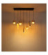 Daren Cluster Pendant Ceiling Light Matt Black Amber Glass Shades 3x GU10 4x E27-5