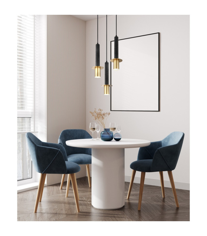 Shanna Cluster Pendant Ceiling Light Matt Black Brass 3x GU10 LED-2