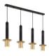 Shanna Bar Pendant Ceiling Light Matt Black Brass 4x GU10 LED-1