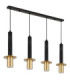 Shanna Bar Pendant Ceiling Light Matt Black Brass 4x GU10 LED-3