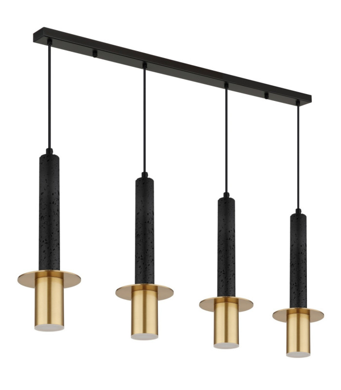 Shanna Bar Pendant Ceiling Light Matt Black Brass 4x GU10 LED-3