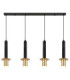Shanna Bar Pendant Ceiling Light Matt Black Brass 4x GU10 LED-4