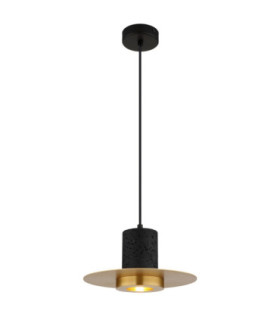 Shanna Pendant Ceiling Light Matt Black Brass E27 LED-1