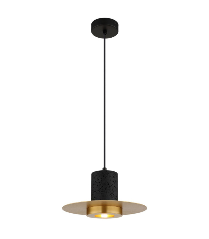 Shanna Pendant Ceiling Light Matt Black Brass E27 LED-1