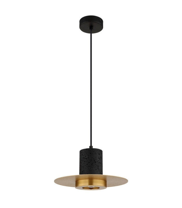 Shanna Pendant Ceiling Light Matt Black Brass E27 LED-3