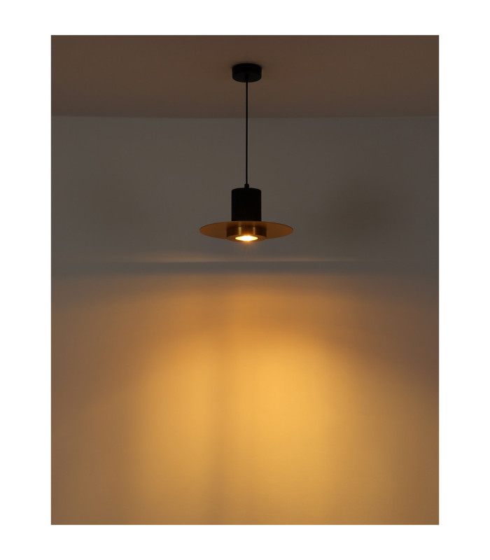 Shanna Pendant Ceiling Light Matt Black Brass E27 LED-6