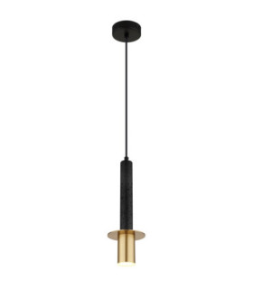 Shanna Slim Pendant Ceiling Light Matt Black Brass GU10 LED-1