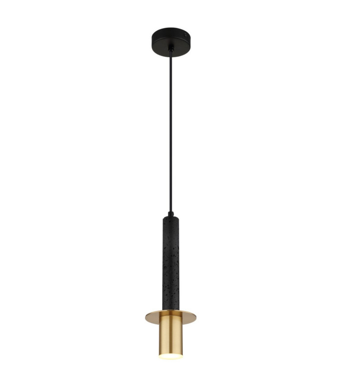 Shanna Slim Pendant Ceiling Light Matt Black Brass GU10 LED-1