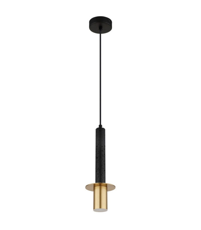 Shanna Slim Pendant Ceiling Light Matt Black Brass GU10 LED-3